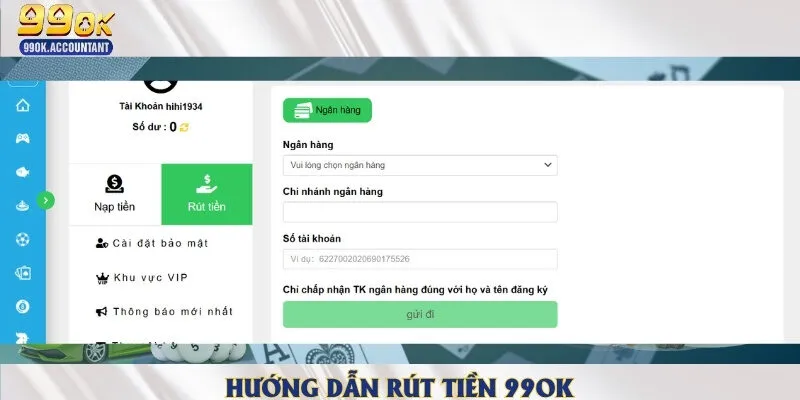 Cách thức thanh toán tiền thưởng chỉ trong 3 phút tại 99ok